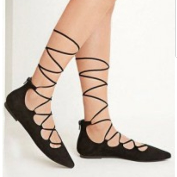 Gap black suede lace up flats - Picture 3 of 3